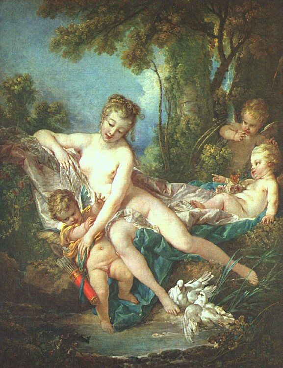 Francois Boucher Venus Consoling Love